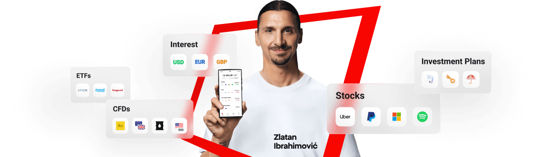 XTB investment platform featuring Zlatan Ibrahimović